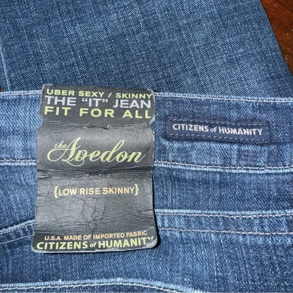 New! Citizens of Humanity Avedon skinny jeans low rise size 31