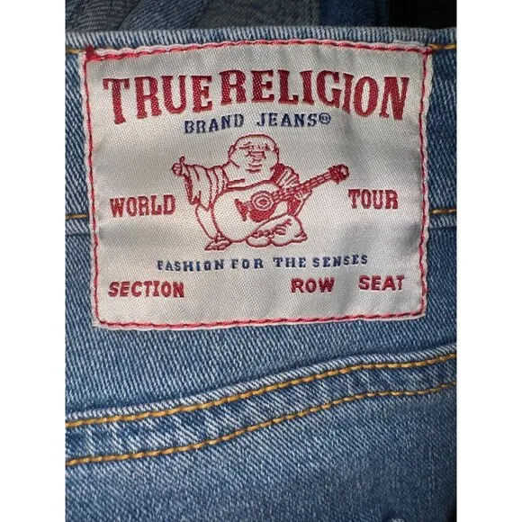 NEW True Religion Jennie Curvy Mid Rise Skinny Raw Hem Jeans 28 Distressed Slim