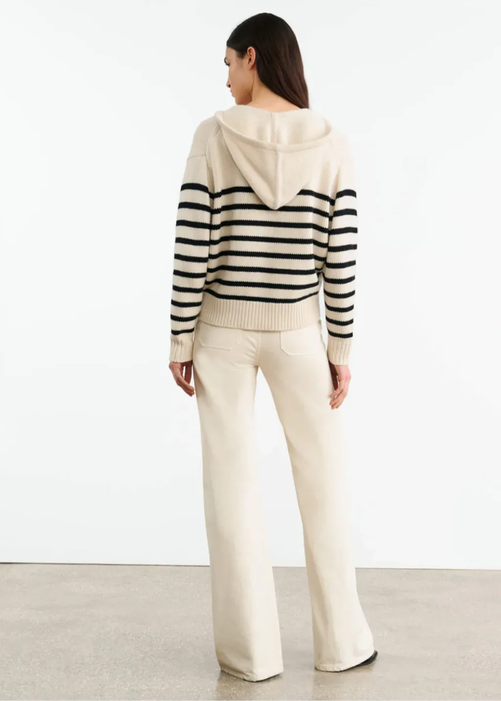 Nili Lotan Noemi Stripe Sweater in Ivory/Black Stripe