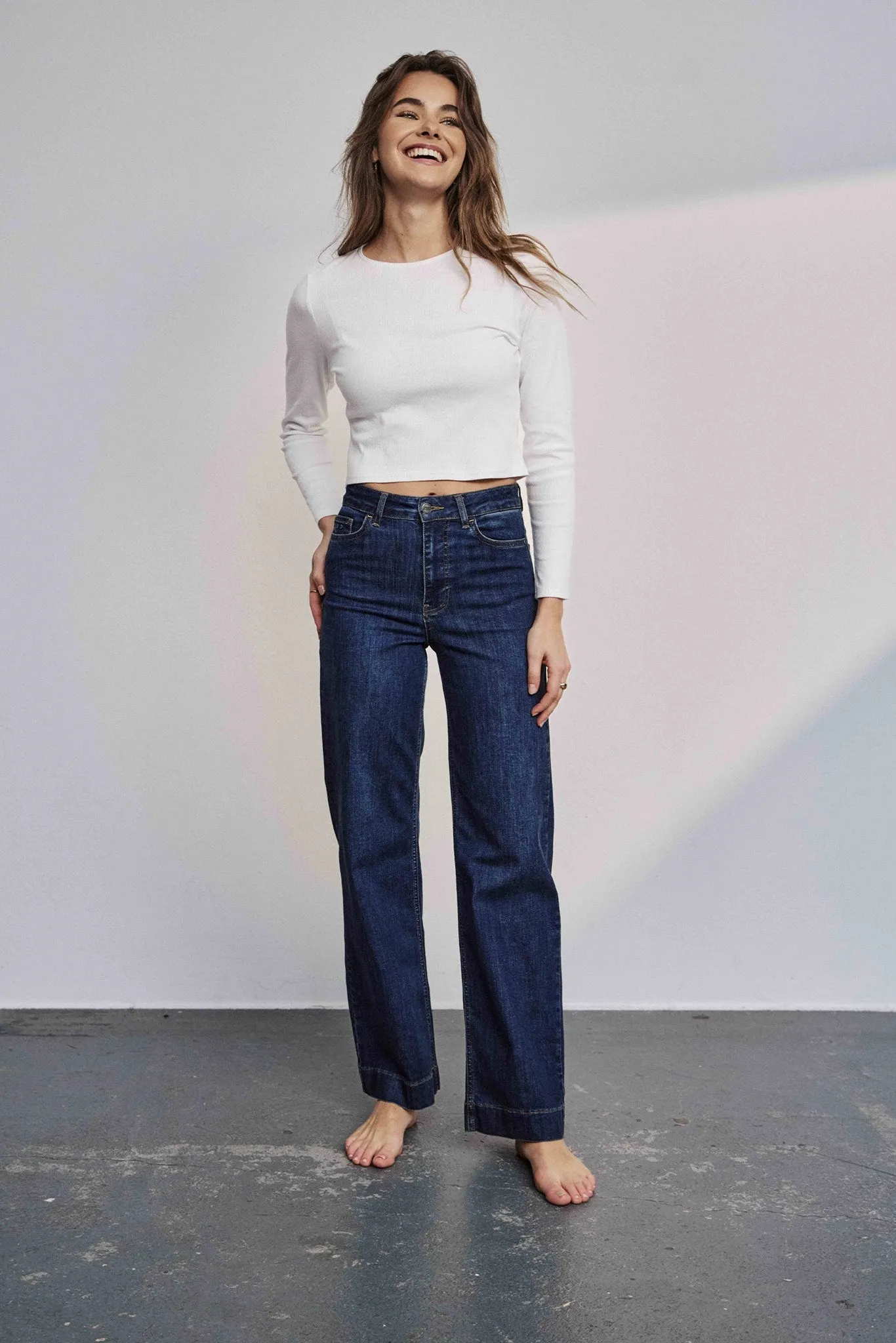 NUPARIS JEANS LONG DARK BLUE - Dark Blue Denim