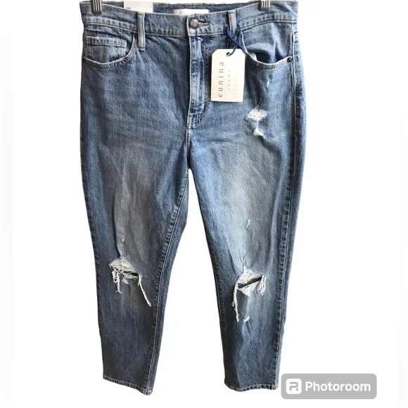 NWT Eunina Tobi Super High Rise Mom Ankle Jeans Starry Night wash  27