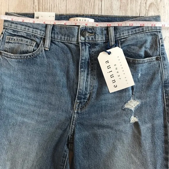 NWT Eunina Tobi Super High Rise Mom Ankle Jeans Starry Night wash  27