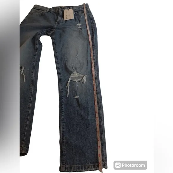 NWT Eunina Tobi Super High Rise Mom Ankle Jeans Starry Night wash  27