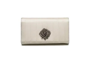 Olivia Clutch in Ivory Satin