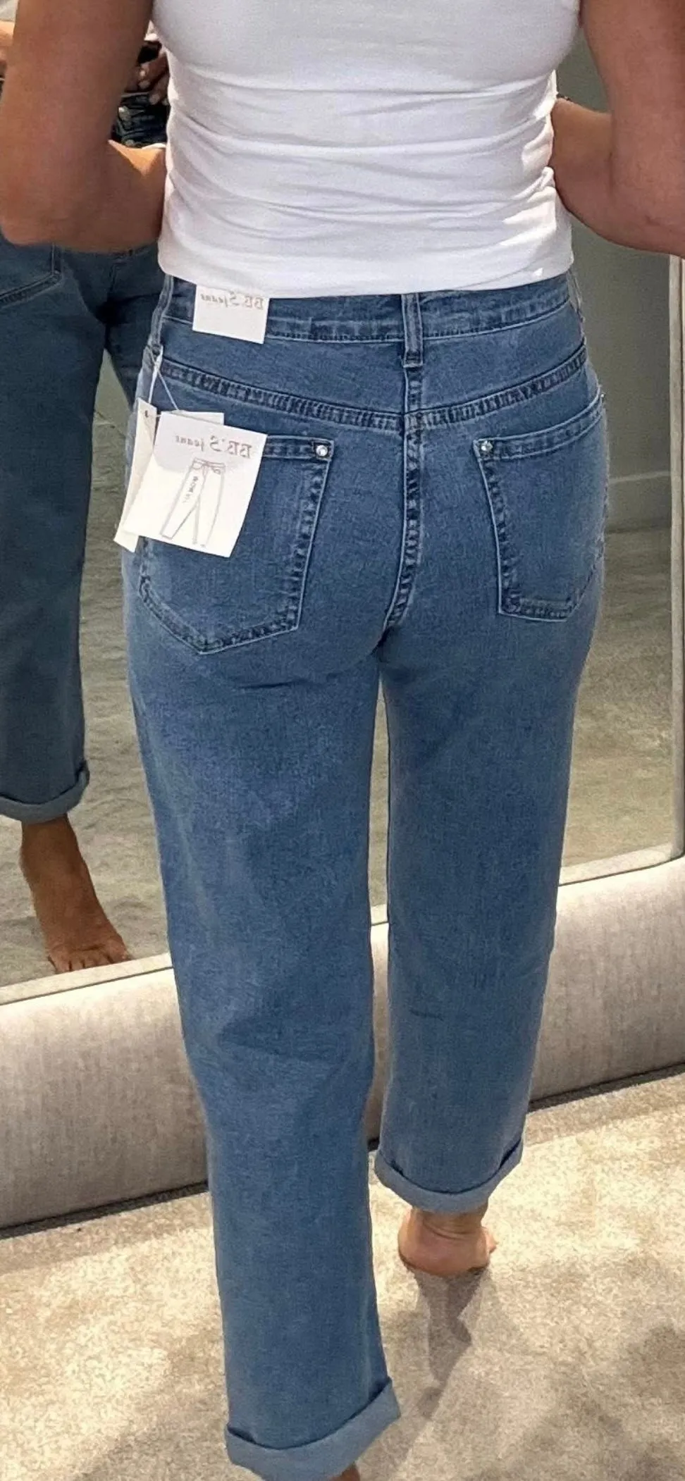 Orla - Silver Double Pocket Mom Jean