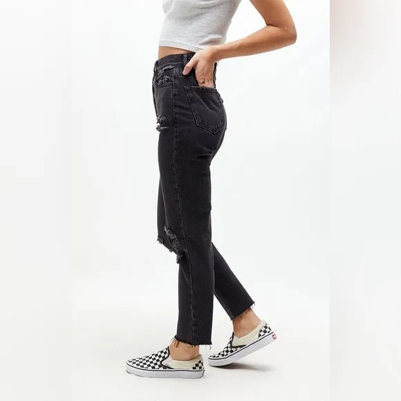 PacSun Eco Black Distressed Ultra High Waisted Slim Fit Jeans