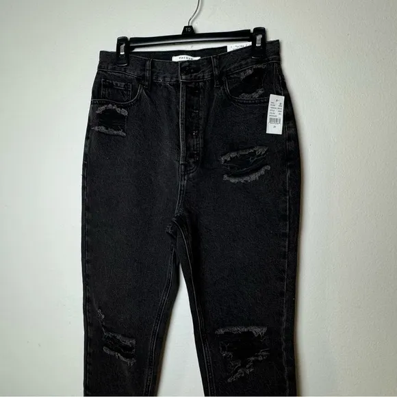 PacSun Eco Black Distressed Ultra High Waisted Slim Fit Jeans