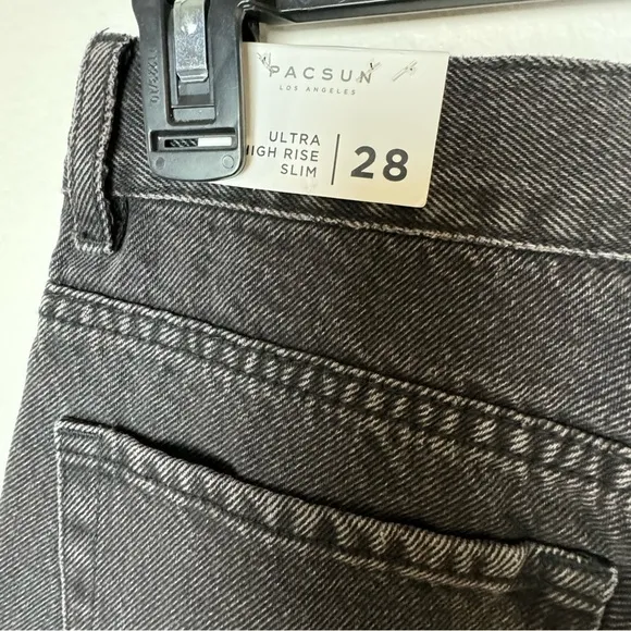 PacSun Eco Black Distressed Ultra High Waisted Slim Fit Jeans