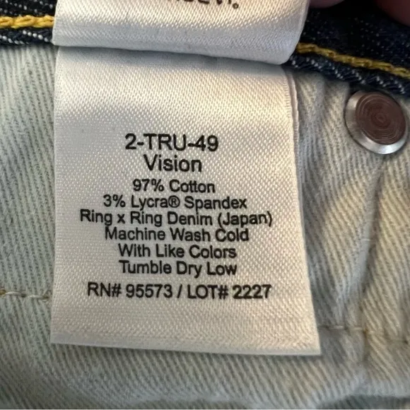 PAPER DENIM &amp; CLOTH Anthropologie Denim Jeans Midrise Bootcut Pin Stripe Size 25