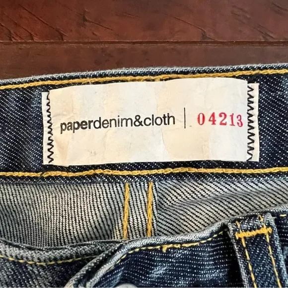 PAPER DENIM &amp; CLOTH Anthropologie Denim Jeans Midrise Bootcut Pin Stripe Size 25