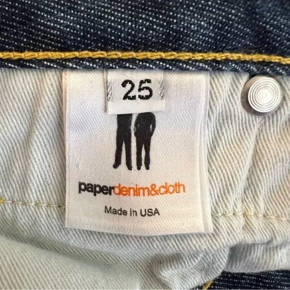 PAPER DENIM &amp; CLOTH Anthropologie Denim Jeans Midrise Bootcut Pin Stripe Size 25