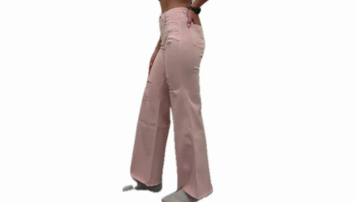 Pastel Pink Distressed Jeans