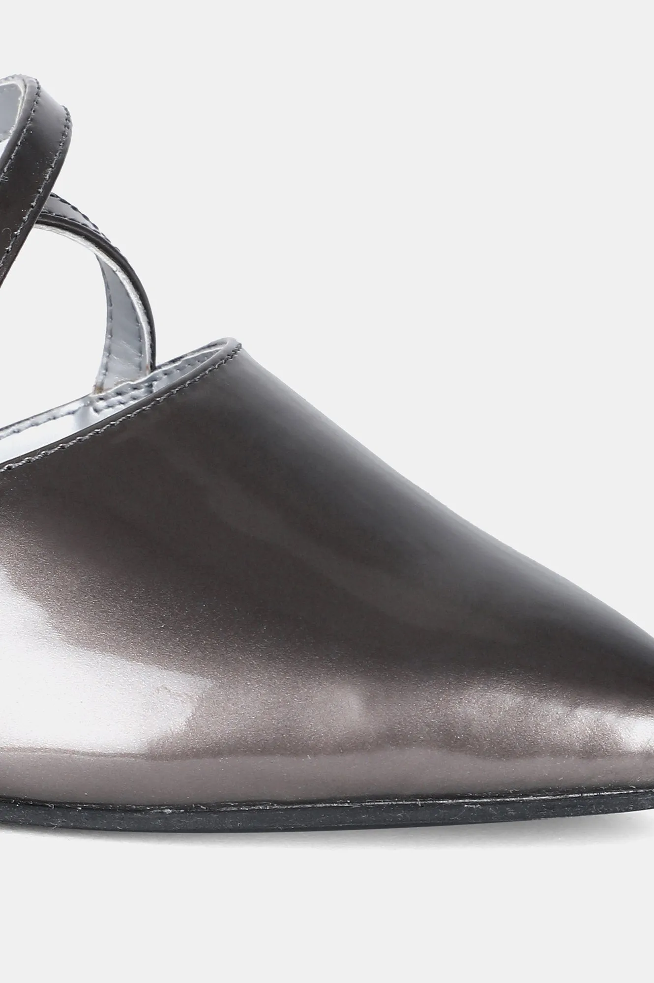 Pewter Pointed Toe Mettalic Stiletto - ZClaire