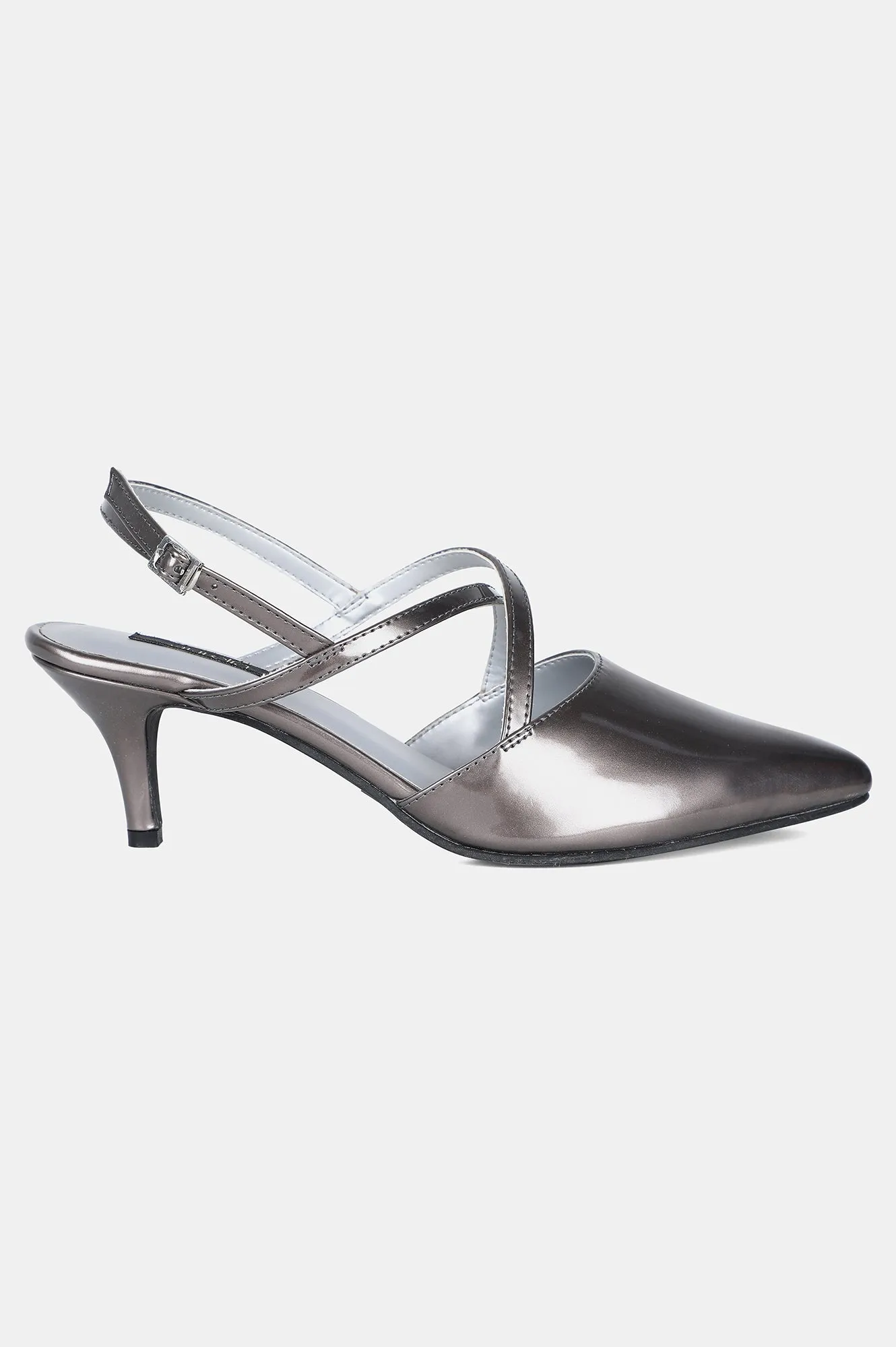 Pewter Pointed Toe Mettalic Stiletto - ZClaire