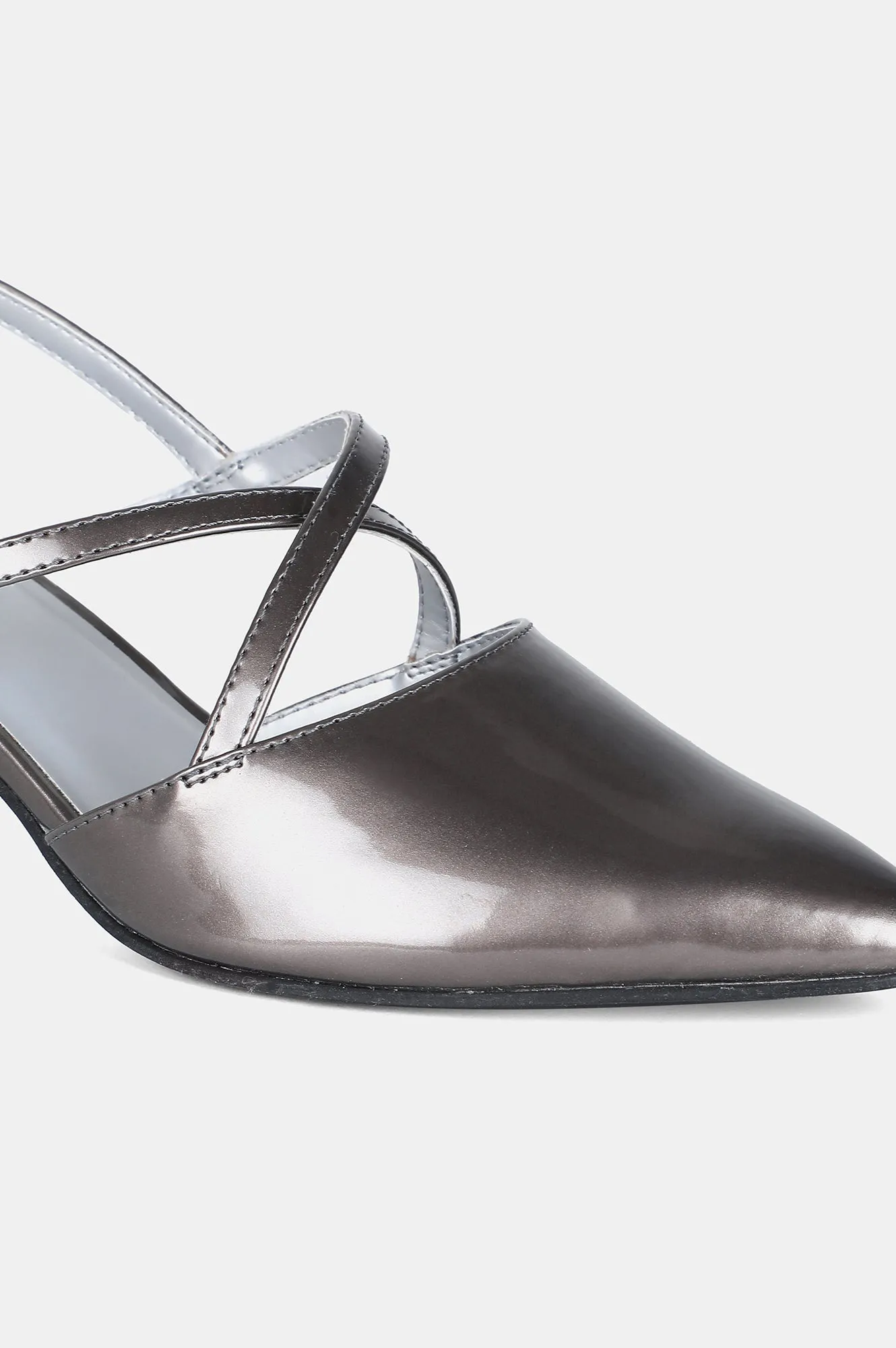 Pewter Pointed Toe Mettalic Stiletto - ZClaire