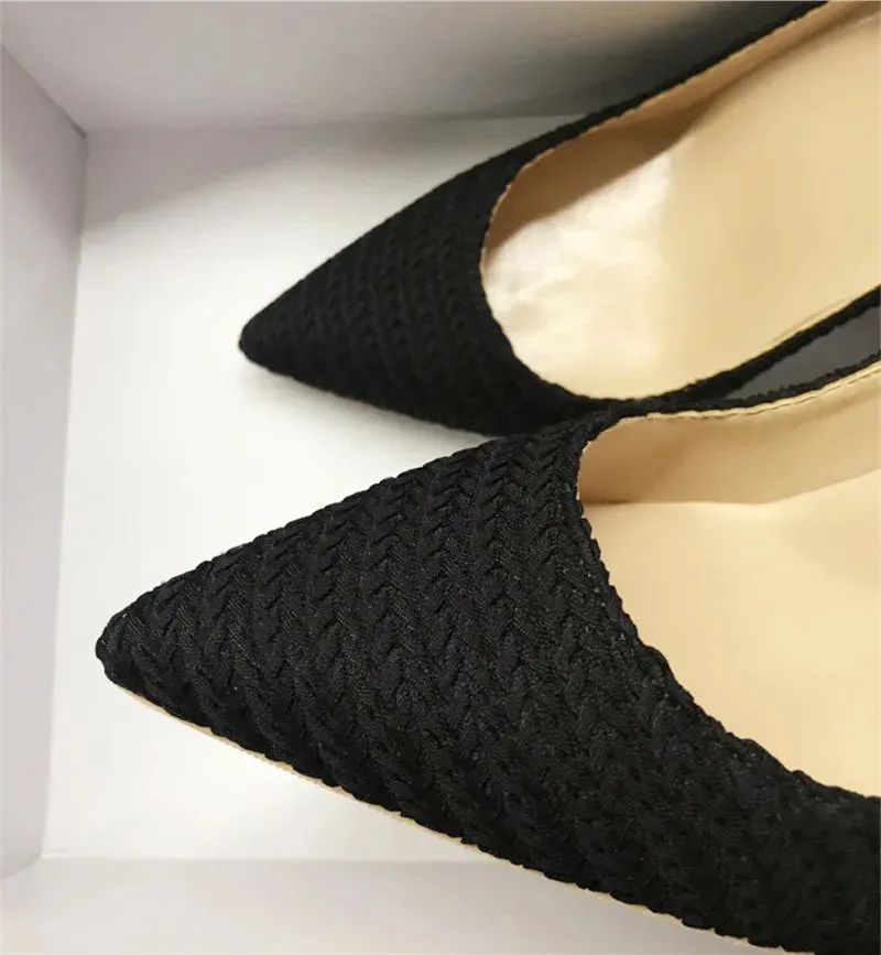Pink Knitted high heels 12cm women's high heels