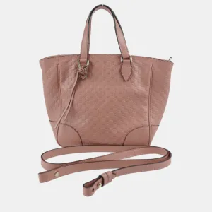 Pink Microguccissima Leather Medium Bree Tote Bag