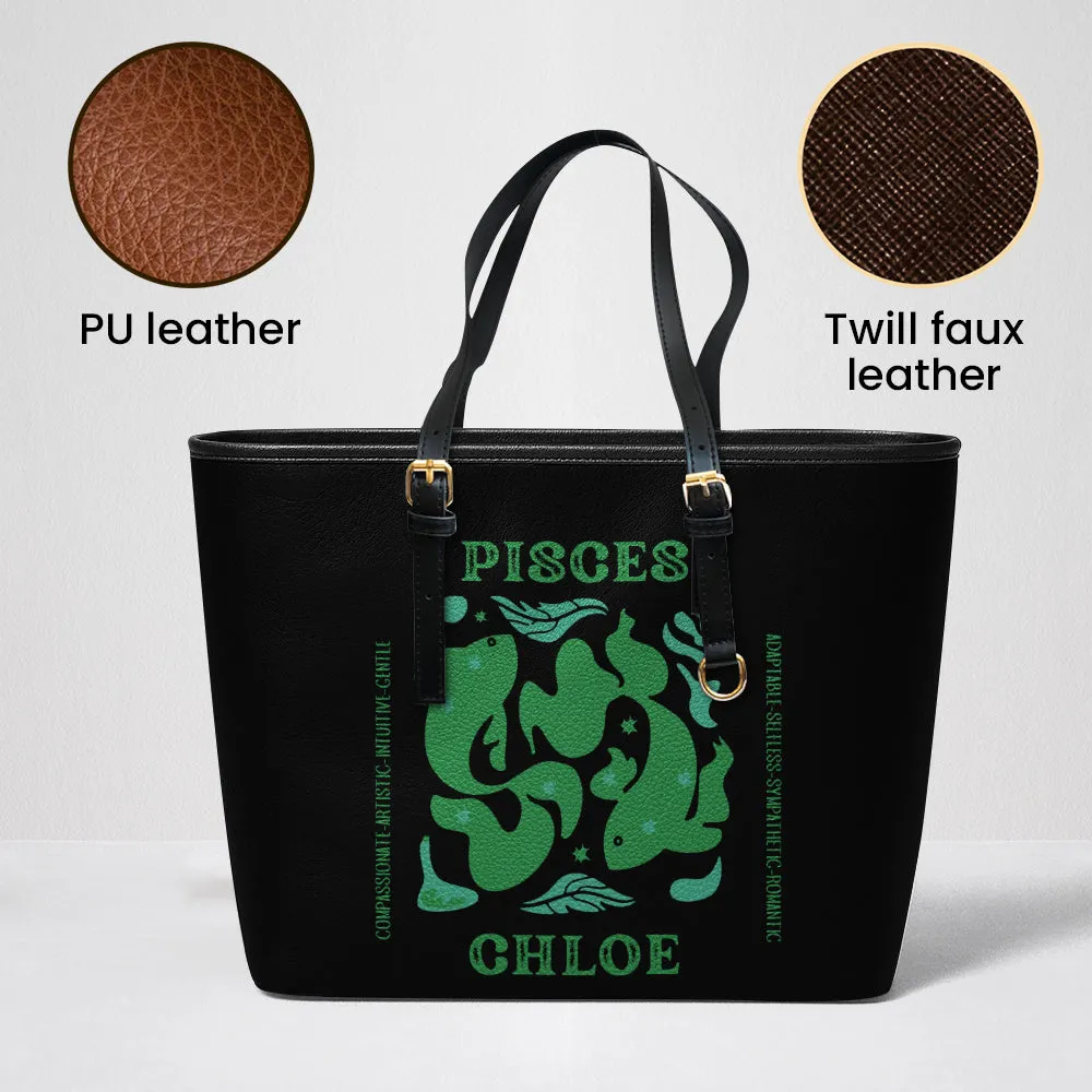 Pisces Leather Tote Bag