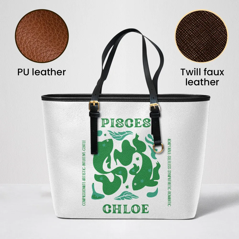 Pisces Leather Tote Bag