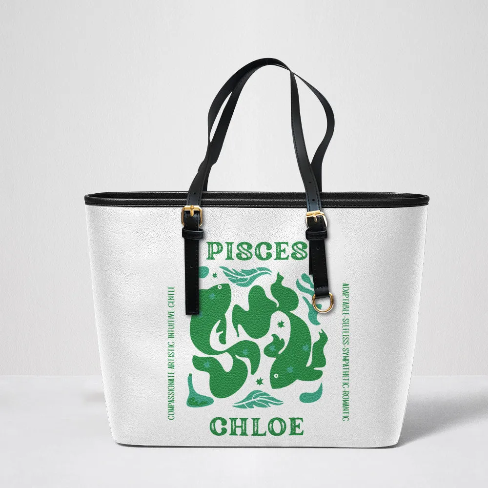 Pisces Leather Tote Bag