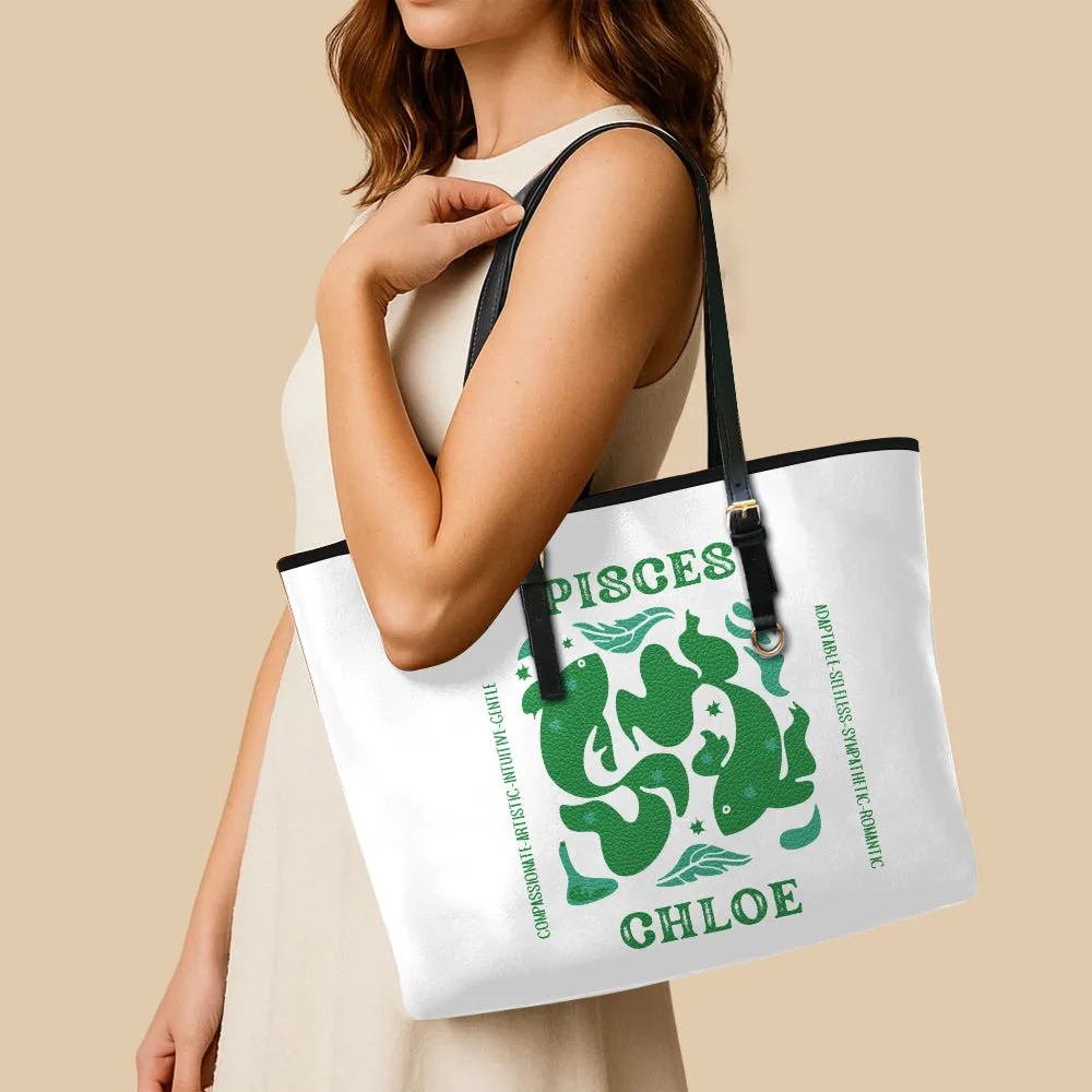 Pisces Leather Tote Bag