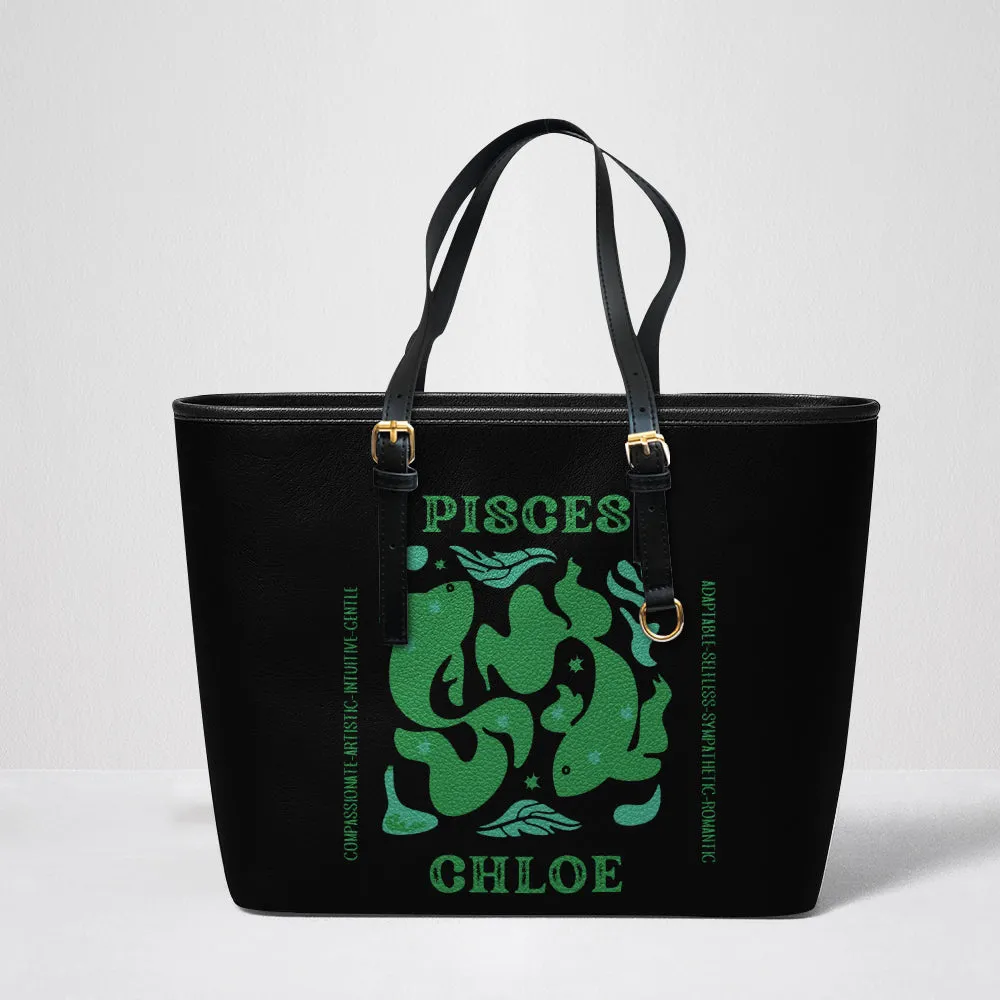 Pisces Leather Tote Bag