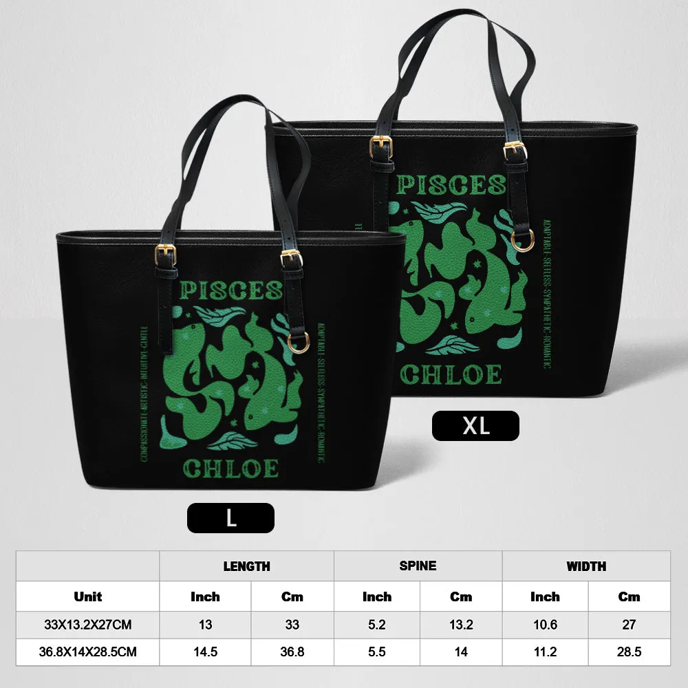 Pisces Leather Tote Bag