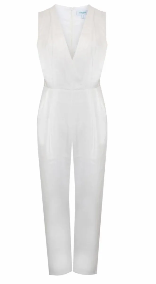 Pleat Sleeveless Open Side Wrap Deep V Jumpsuit