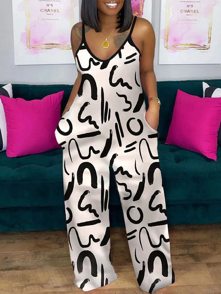 Print Wide Leg Jumpsuit