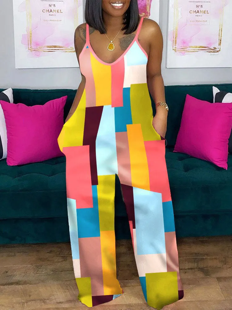 Print Wide Leg Jumpsuit