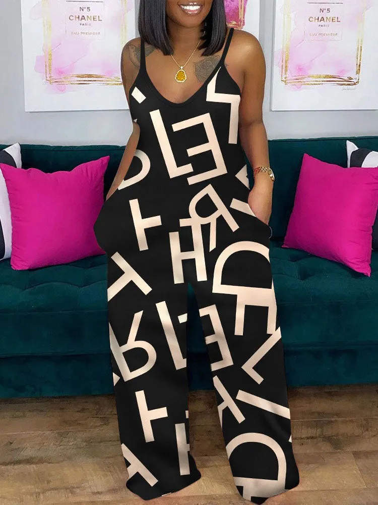 Print Wide Leg Jumpsuit