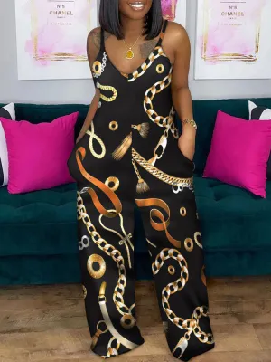 Print Wide Leg Jumpsuit
