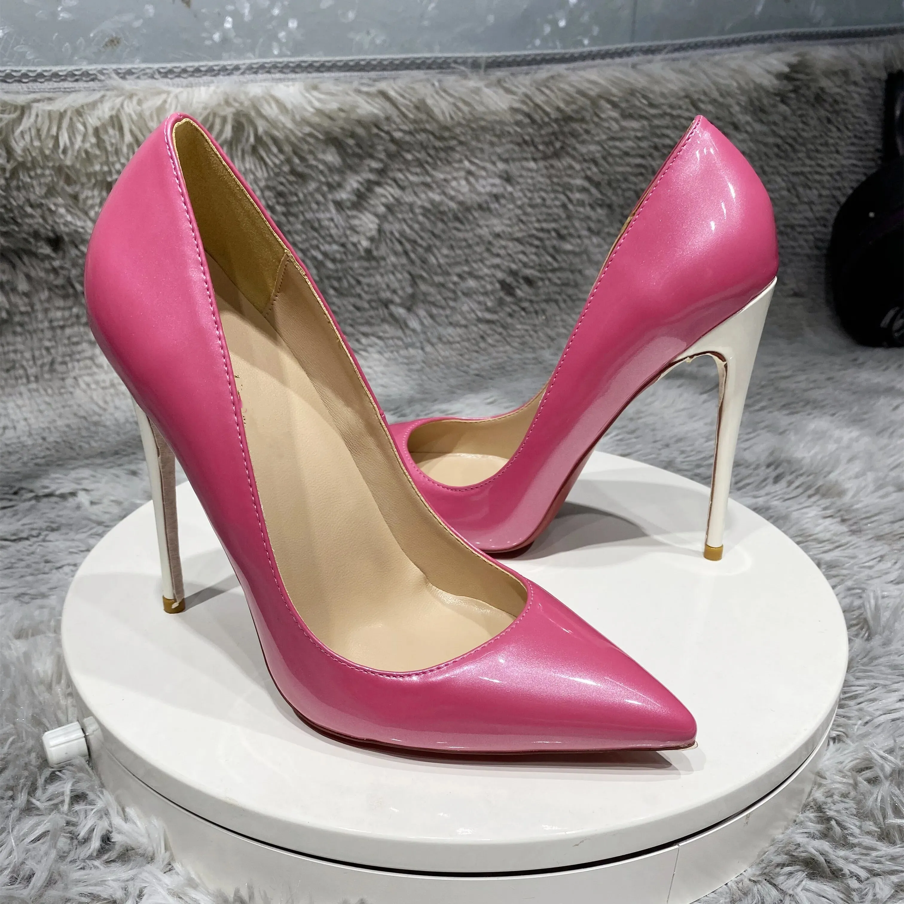punk pink sexy Italian women's high heels