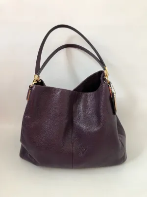 Purple Leather Shoulder Bag