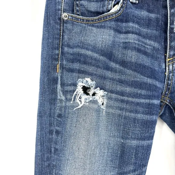 Rag &amp; Bone Dre Low-Rise Slim Boyfriend Jeans Phoenix Distressed Wash Size 25