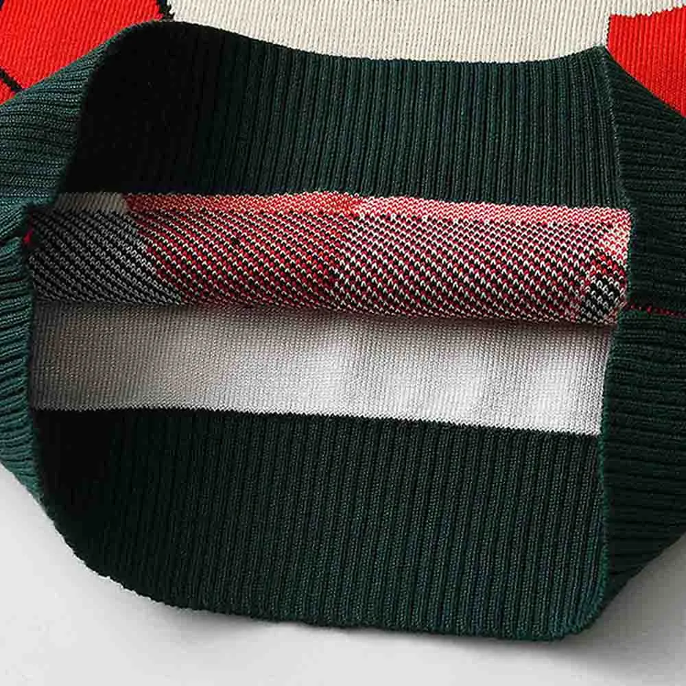 Red Round neck Snow deer Knitted warmer, cardigan Christmas Sweater for Kids