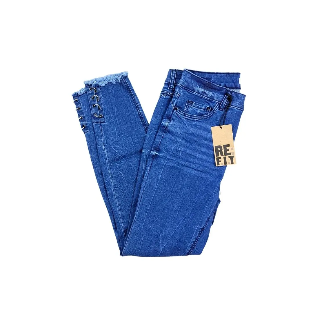 RE:FIT METAL DECORATIVE RINGS  WOMEN'S SKINNY JEANS