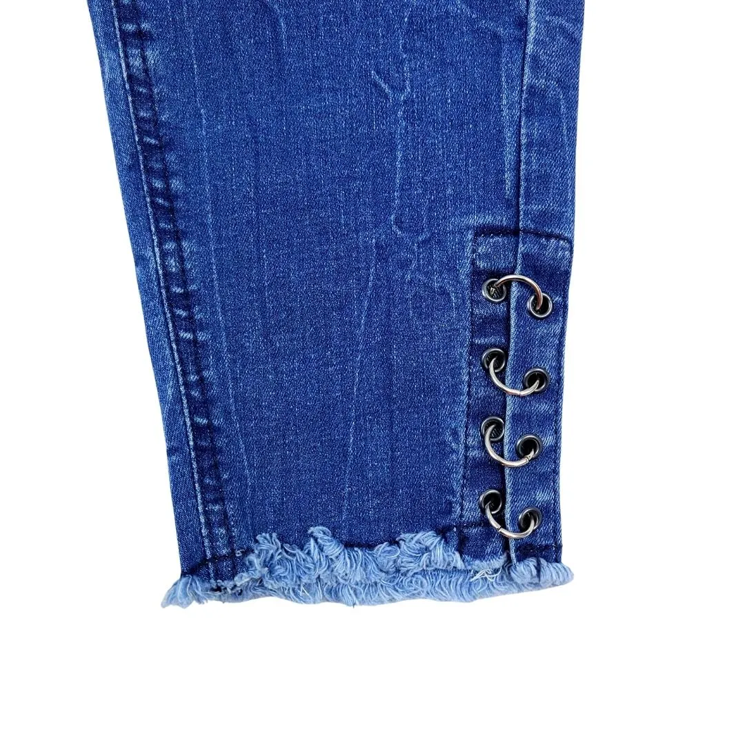 RE:FIT METAL DECORATIVE RINGS  WOMEN'S SKINNY JEANS