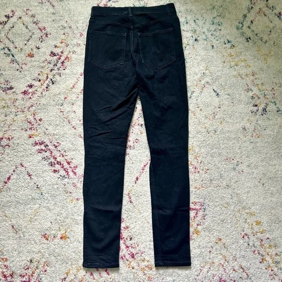Reformation High Waist Rise Skinny Jean in Faded Black Destroyed sz 26