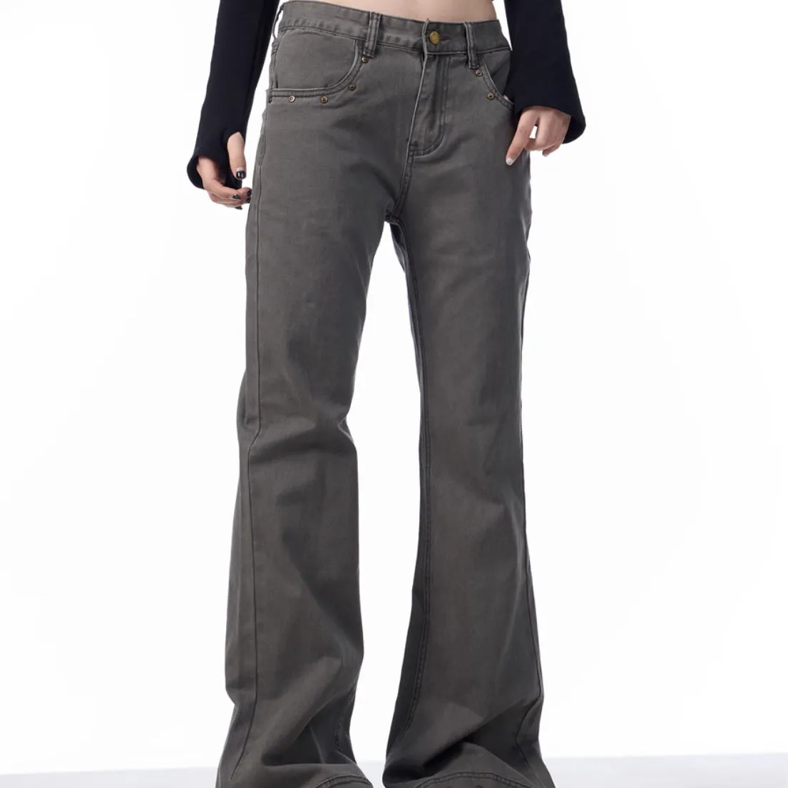 Retro High Waist Flared Jeans