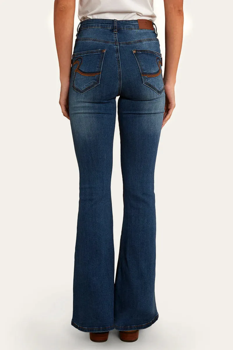 Ringers Western Bowie Women's Flare Jean - Vintage Blue Wash