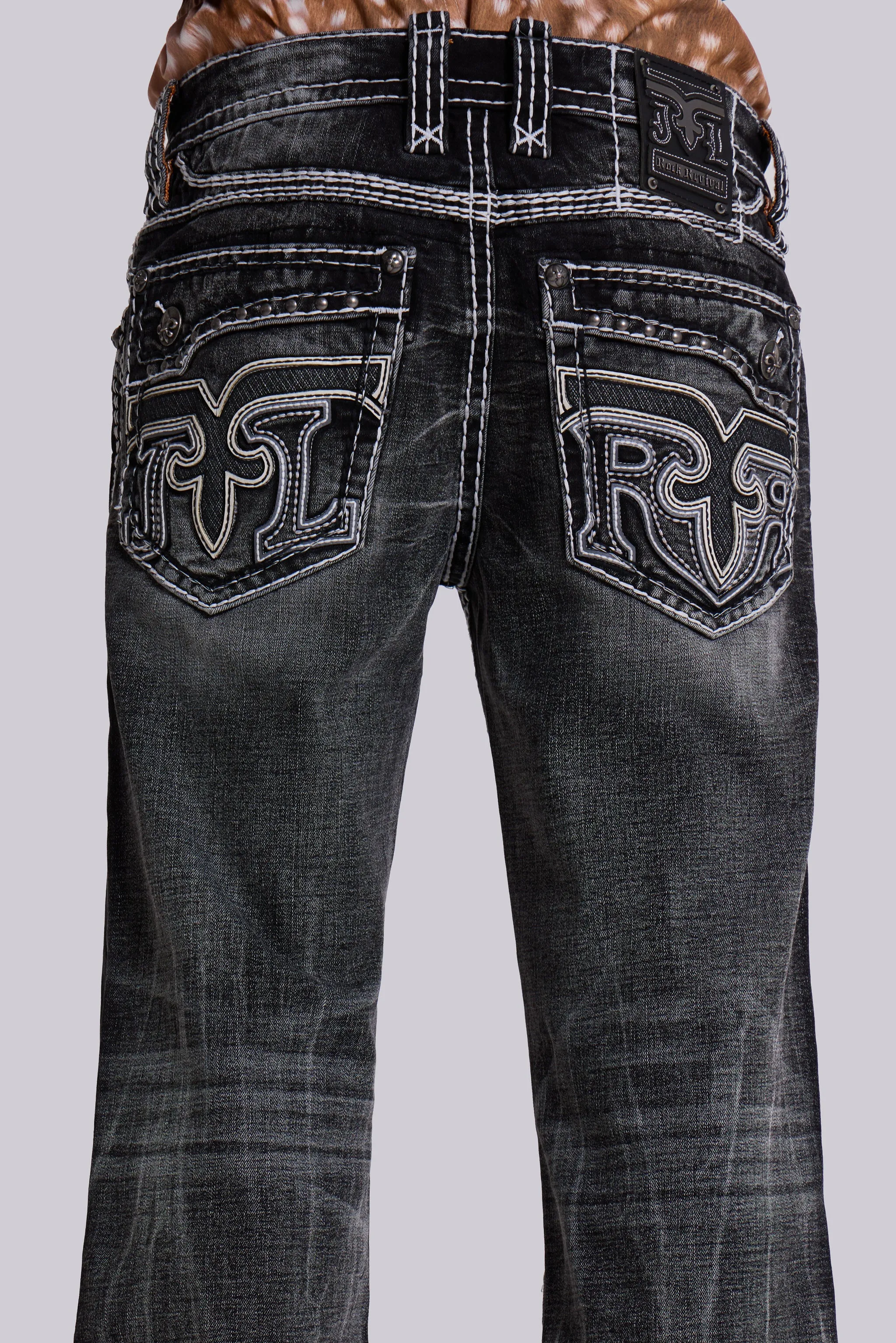 Rock Revival Washed Black Gwen Flared Jeans