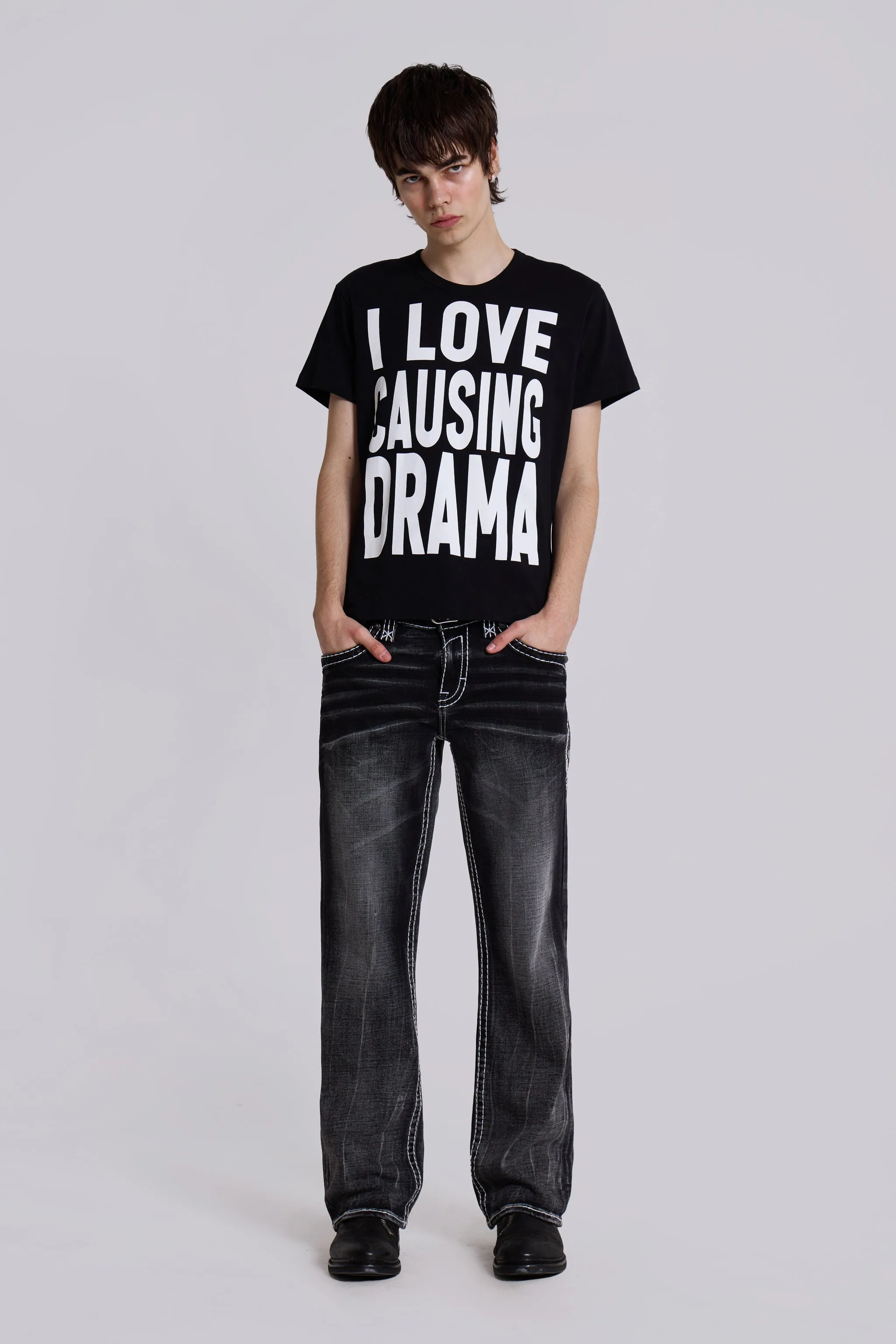 Rock Revival Washed Black Gwen Flared Jeans
