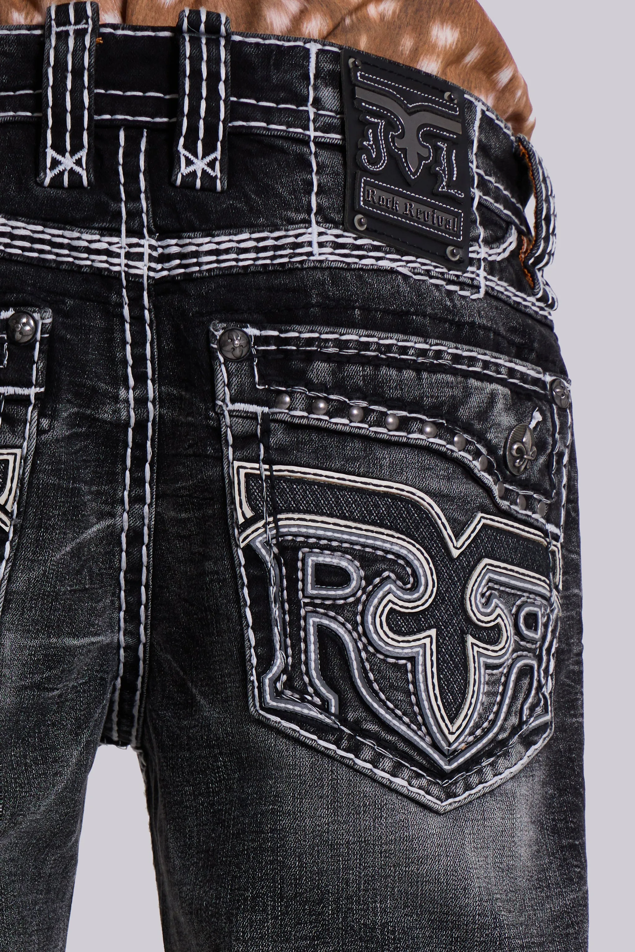 Rock Revival Washed Black Gwen Flared Jeans