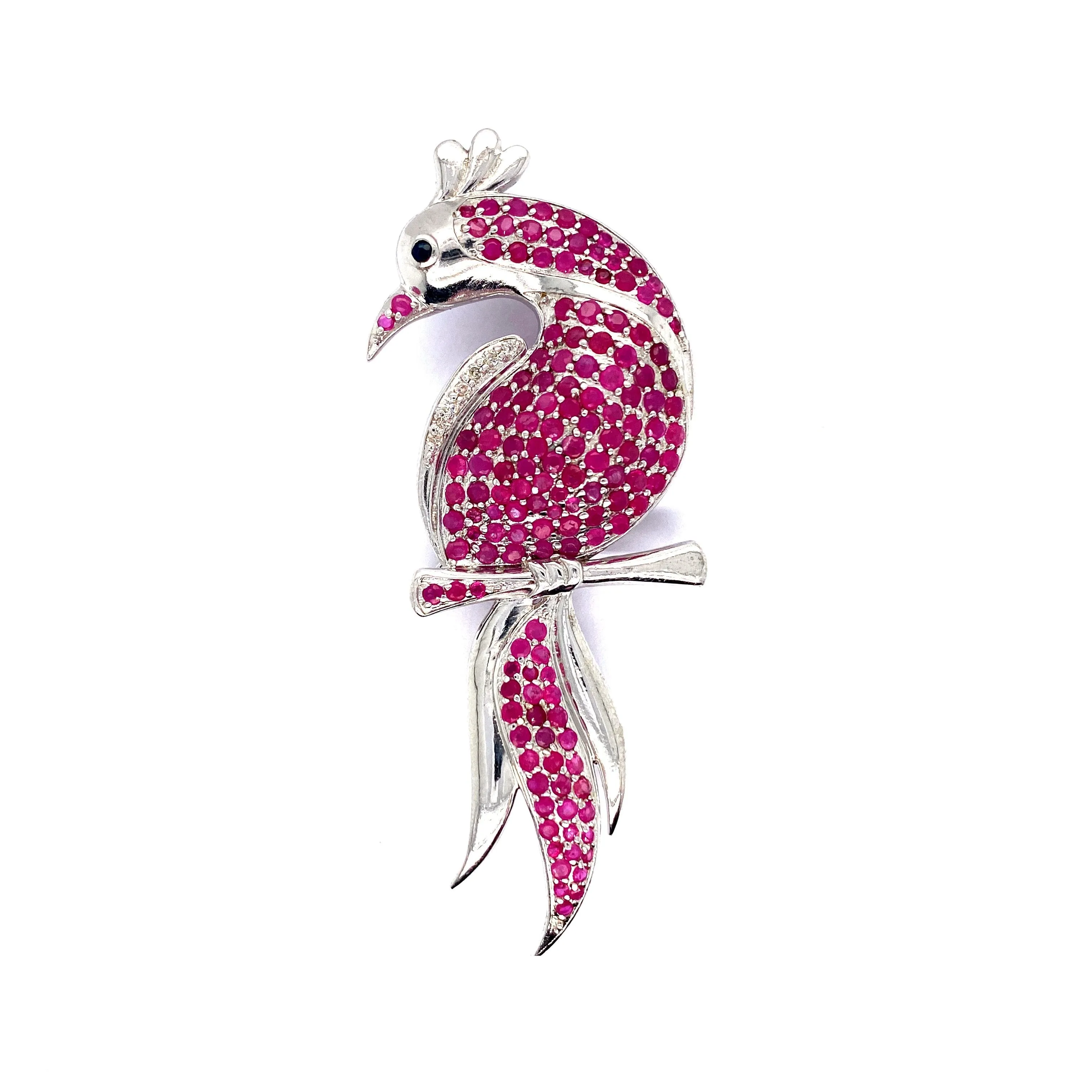 Ruby Brooch in .925 Sterling Silver - KSBR 77424