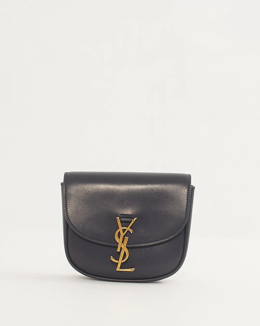Saint Laurent Navy Leather Small Kaia Crossbody Bag