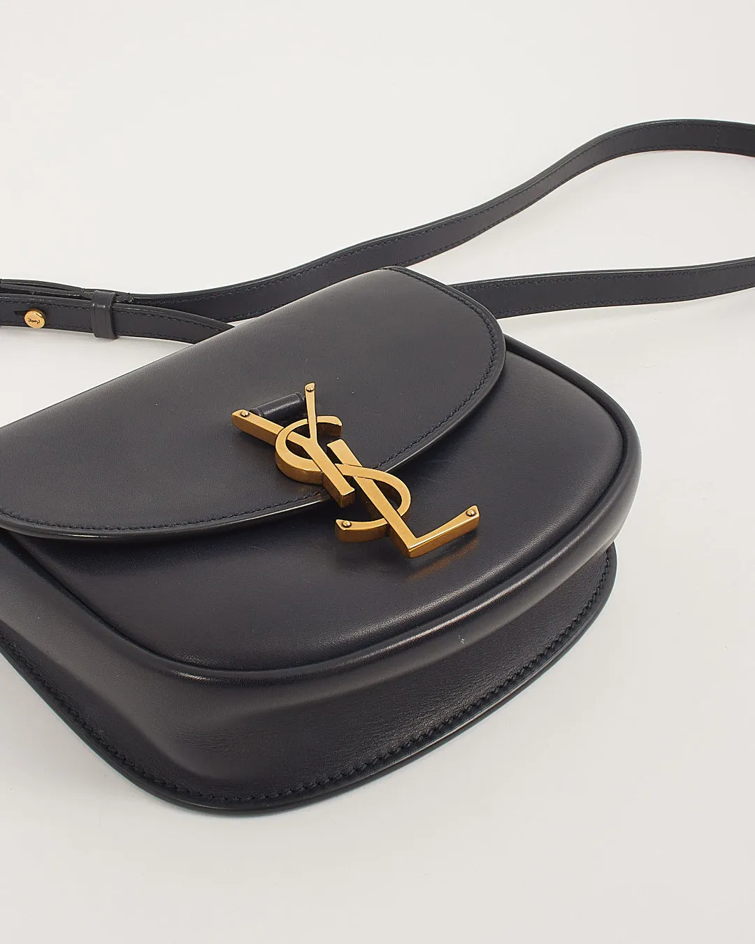 Saint Laurent Navy Leather Small Kaia Crossbody Bag
