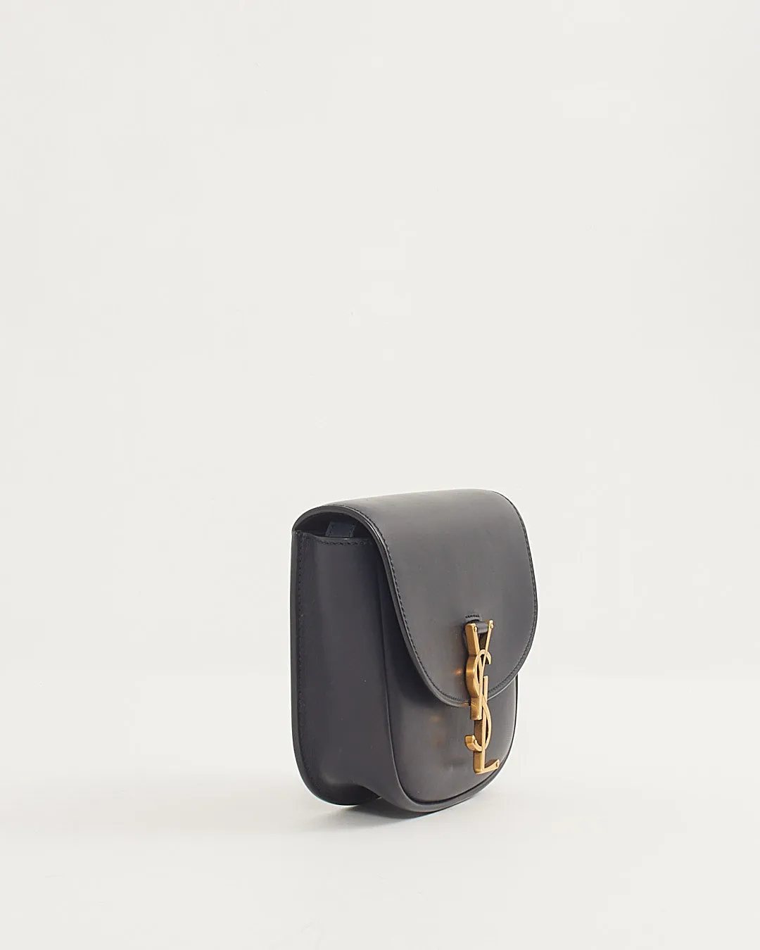 Saint Laurent Navy Leather Small Kaia Crossbody Bag
