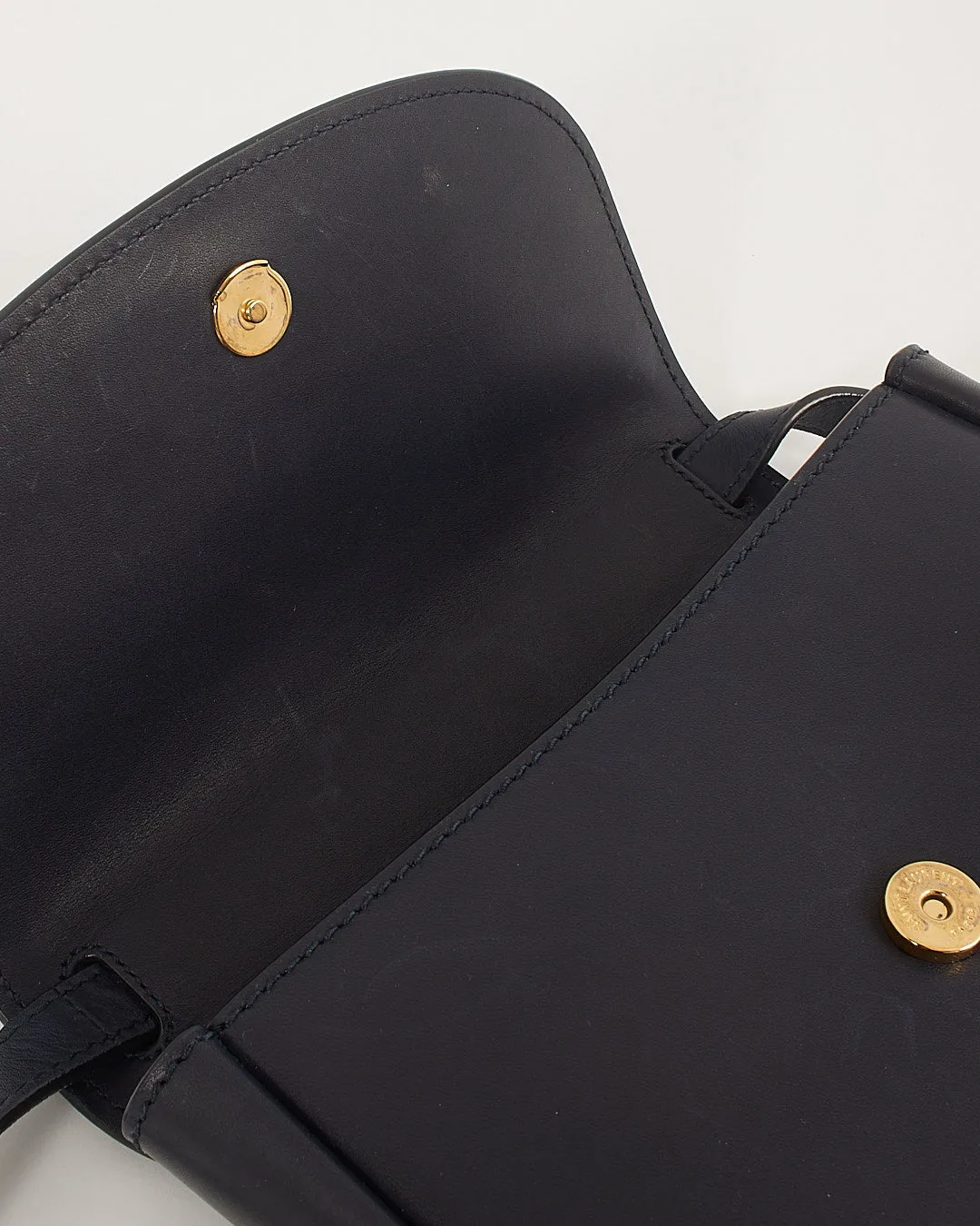 Saint Laurent Navy Leather Small Kaia Crossbody Bag