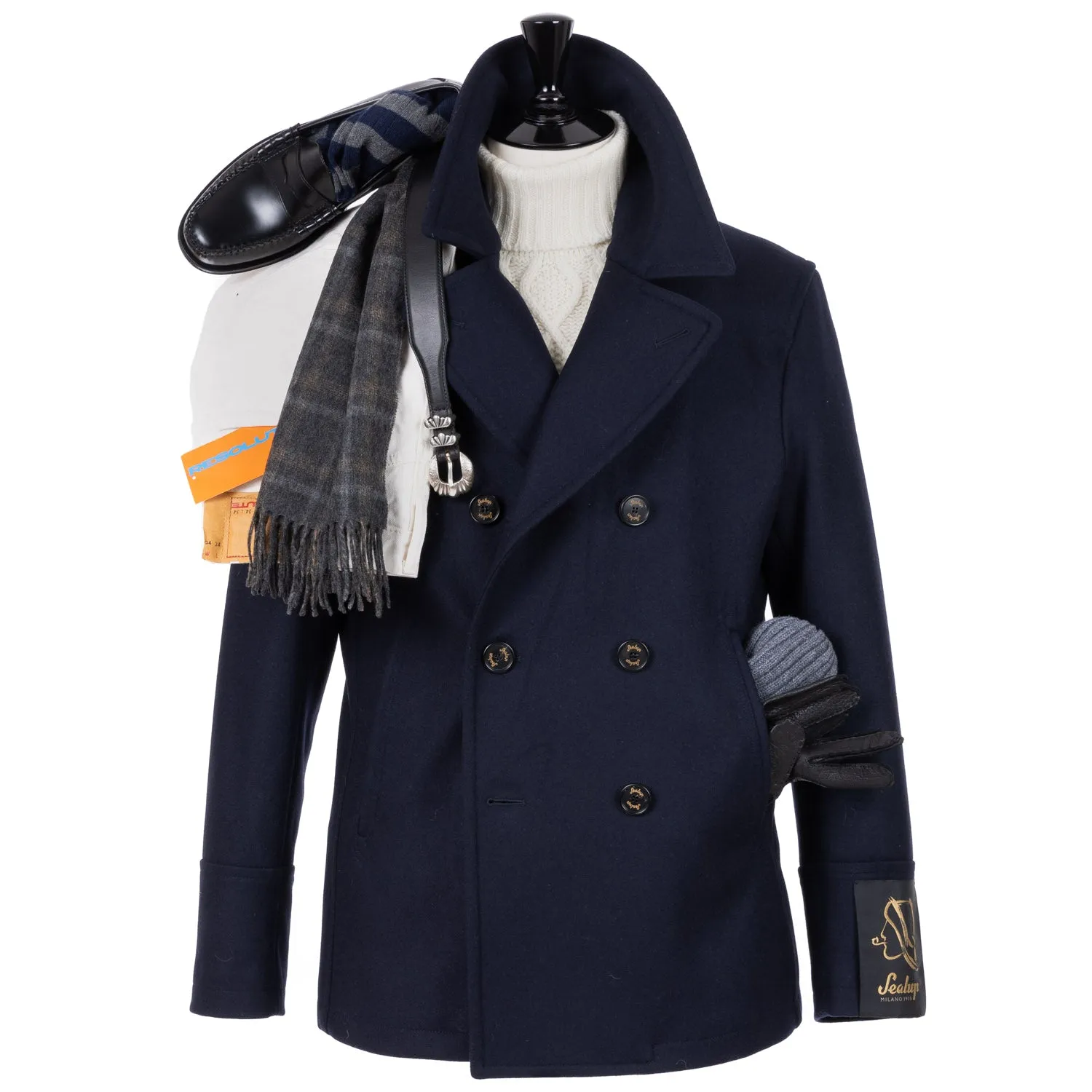 Sealup x MJ: Dunkelblaue Cabanjacke "Amalfi" aus reiner Wolle - Iconic Sealup